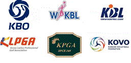 KBO, KBL, WKBL, KLPGA, KPGA, KOVO 로고